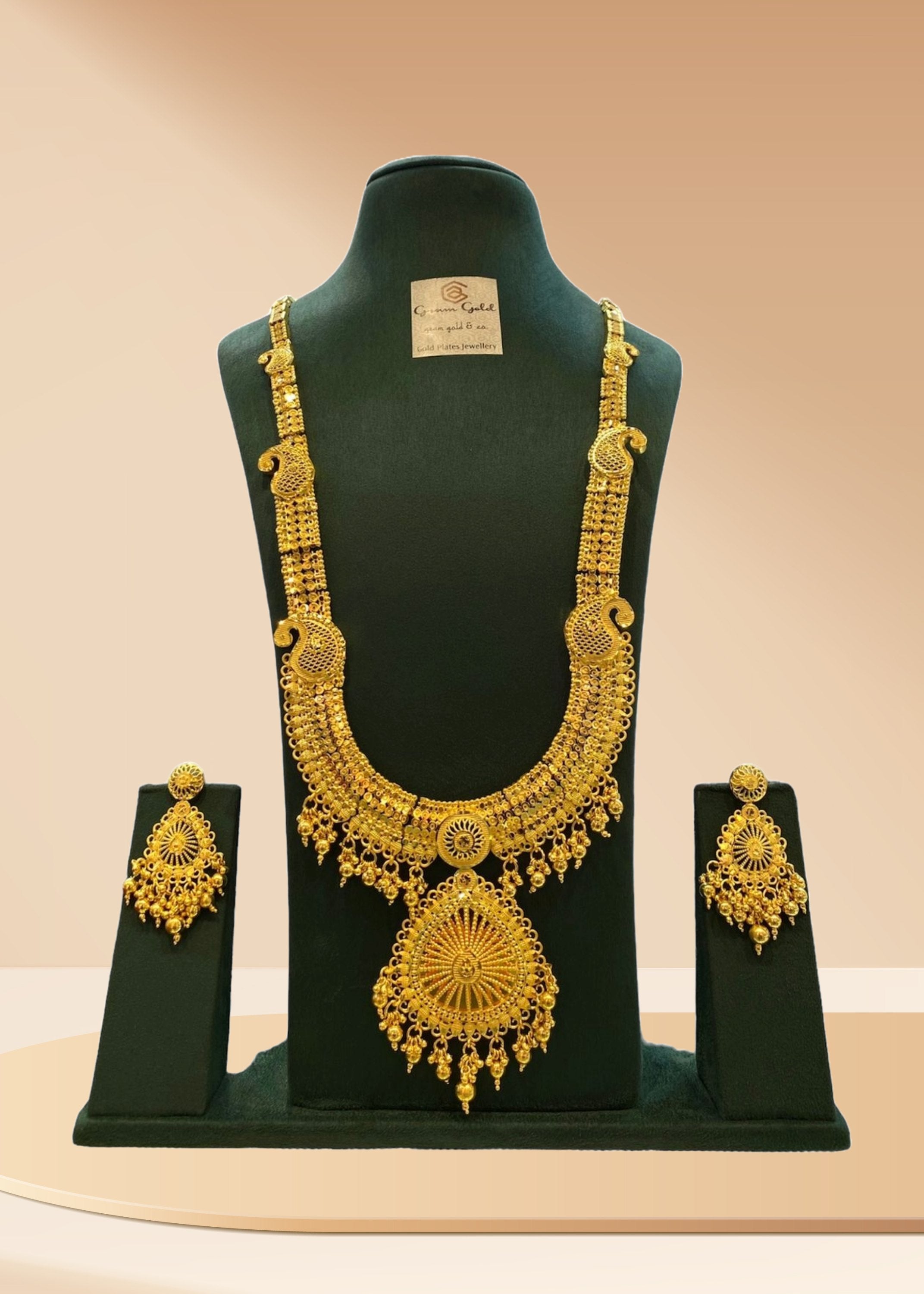 Turkish Gold Plated Long Necklace Set