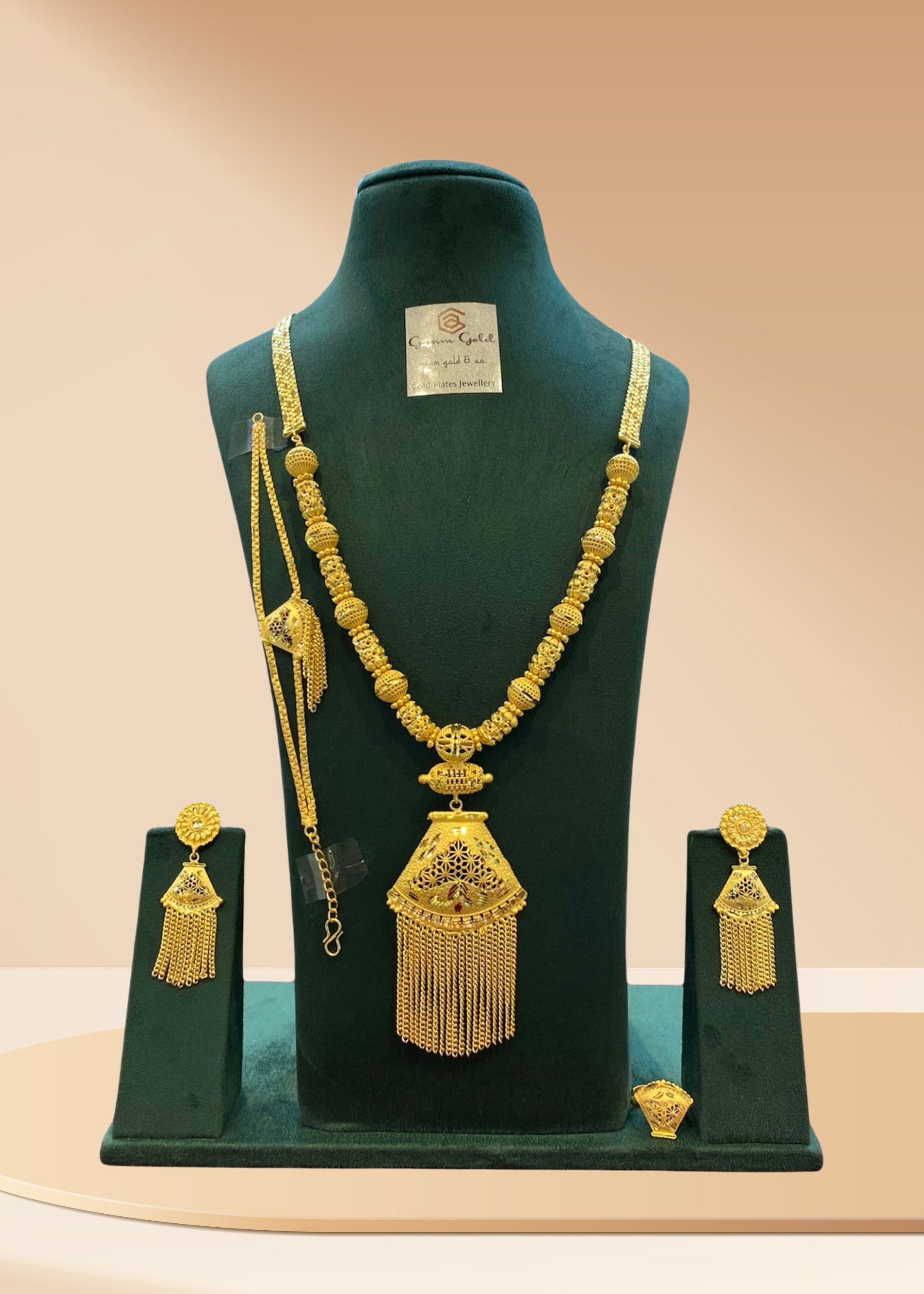 Turkish Gold Plated Long Necklace Set