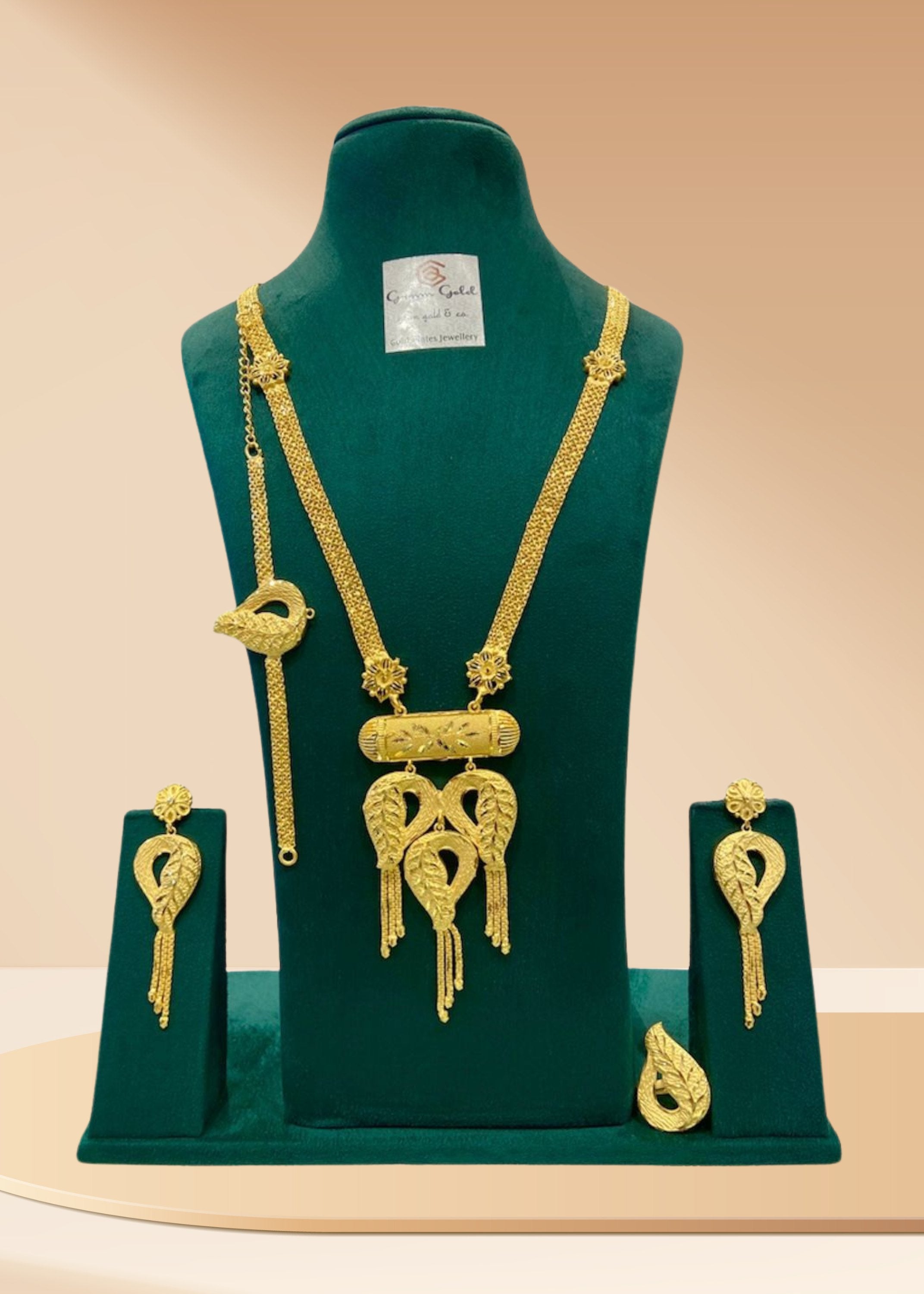 Turkish Gold Plated Long Necklace Set