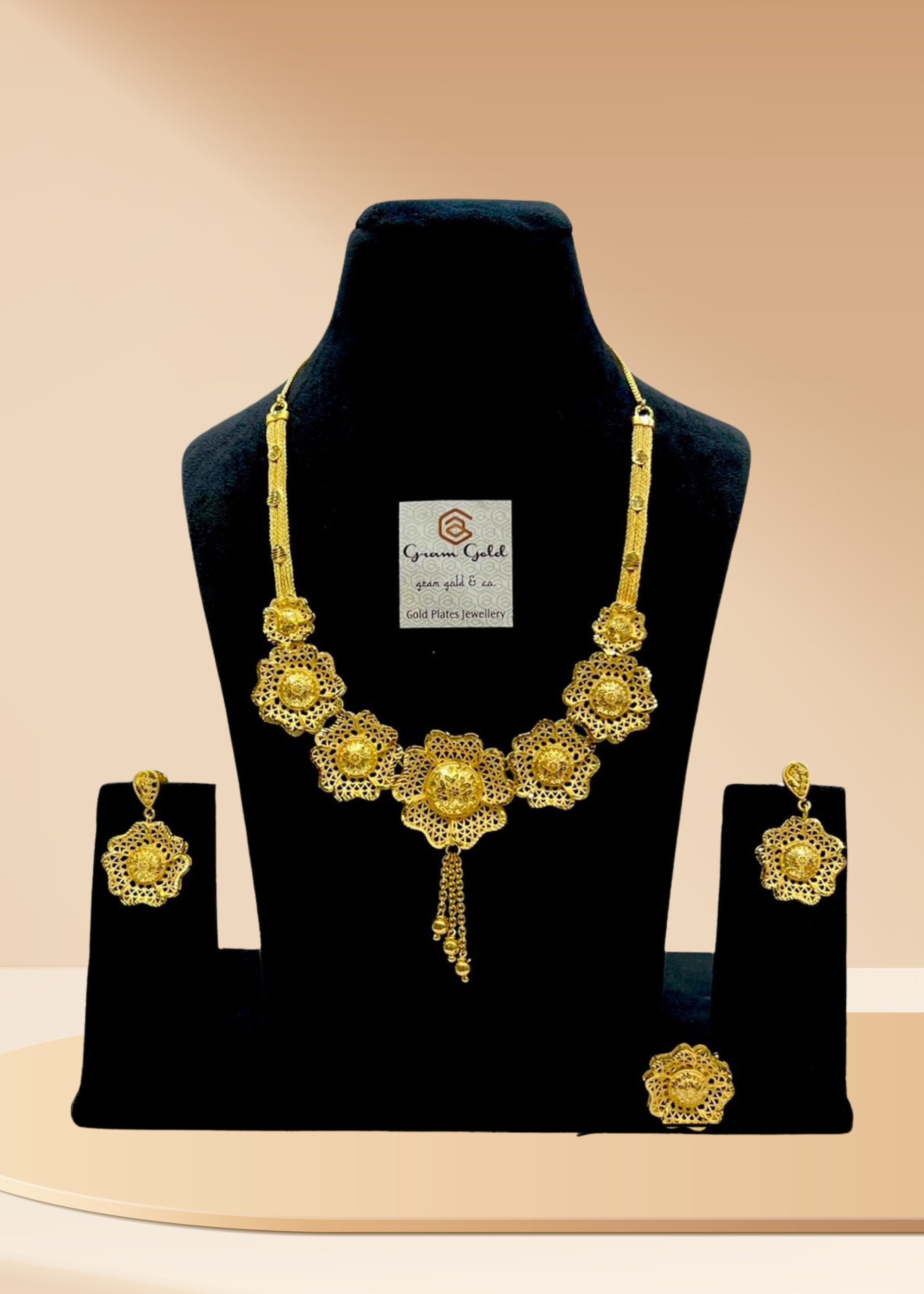 Dubai Gold Plated Big Necklace Set