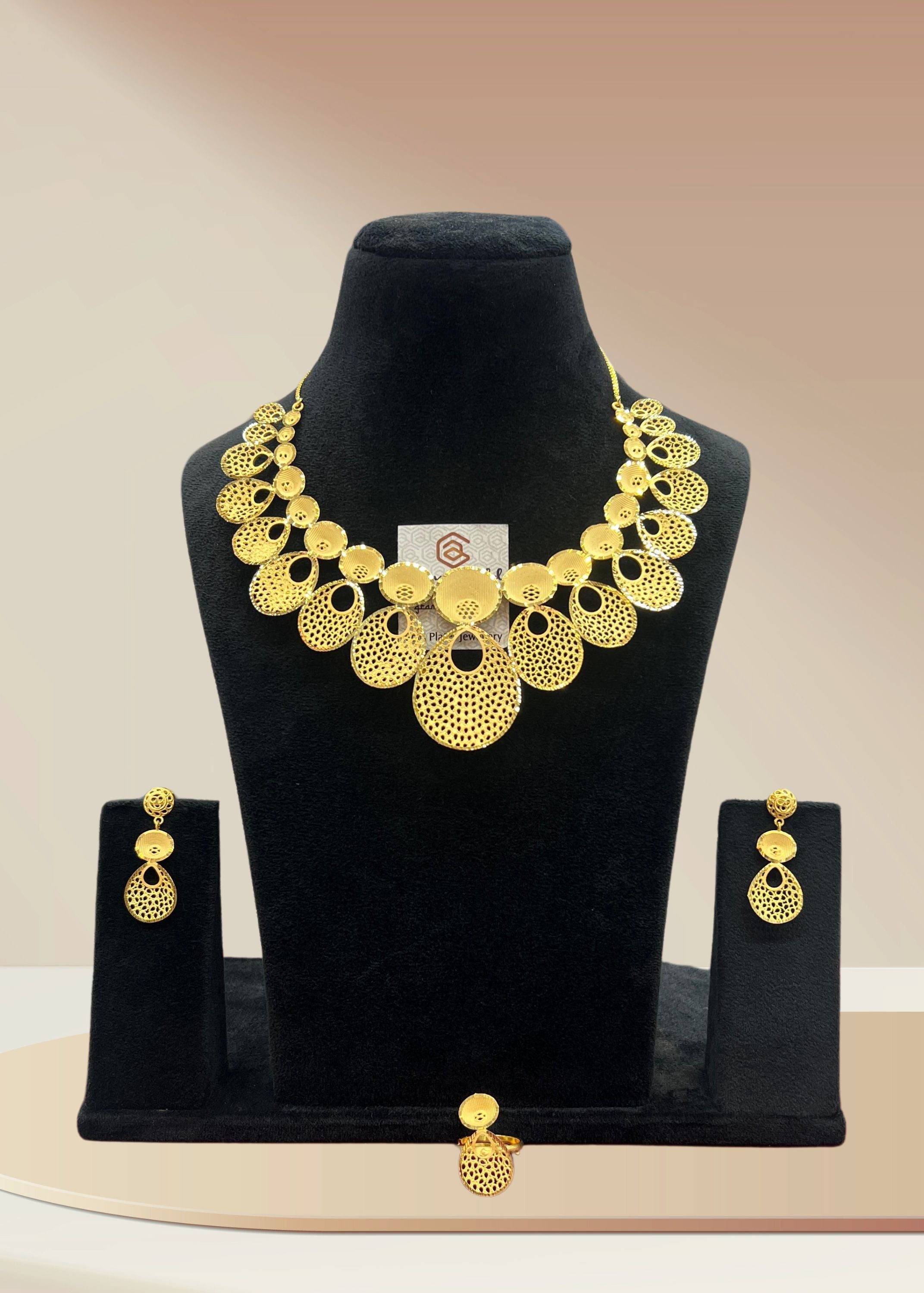 Dubai Gold Plated Short Necklace Set