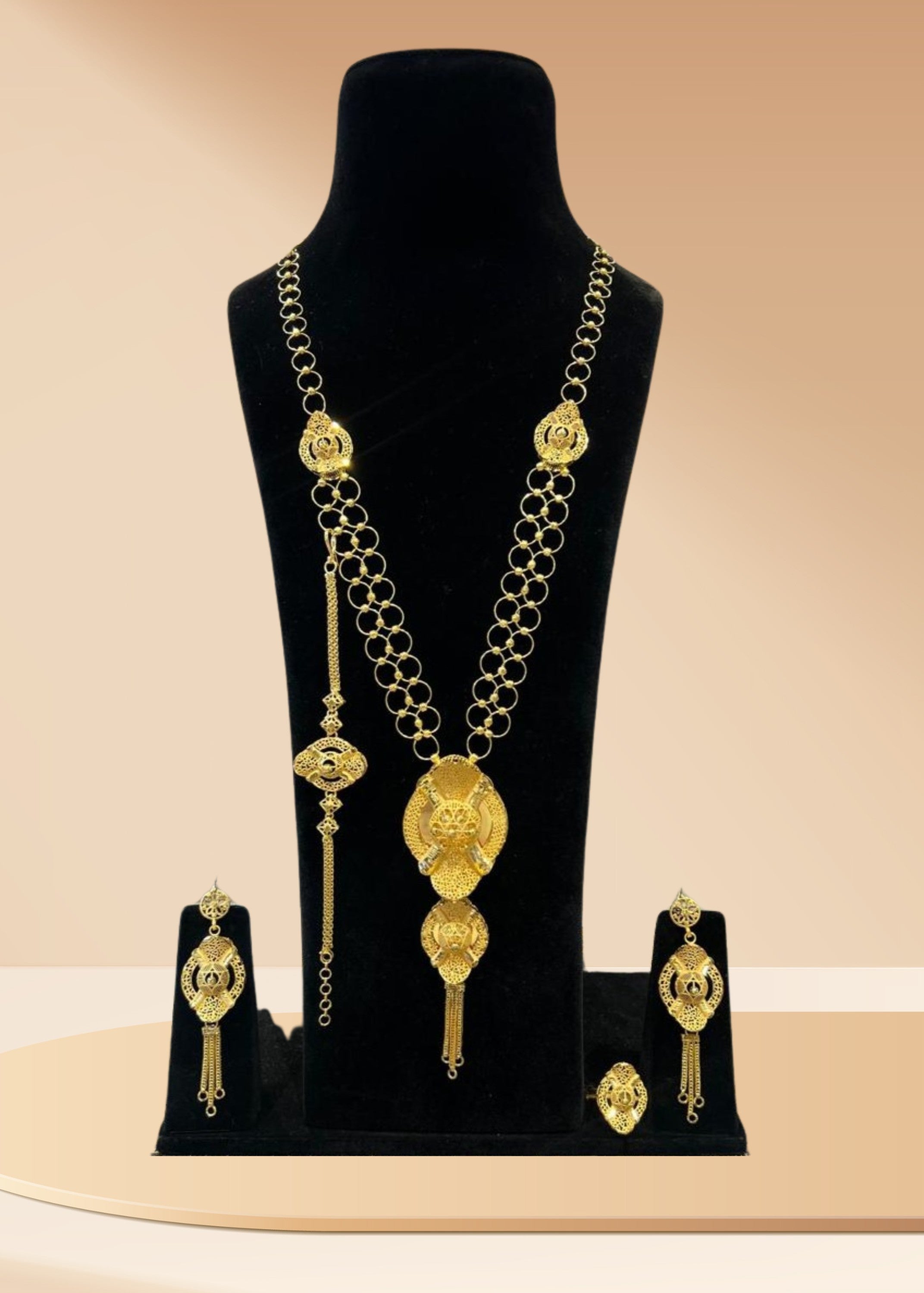 Turkish Gold Plated Long Necklace Set