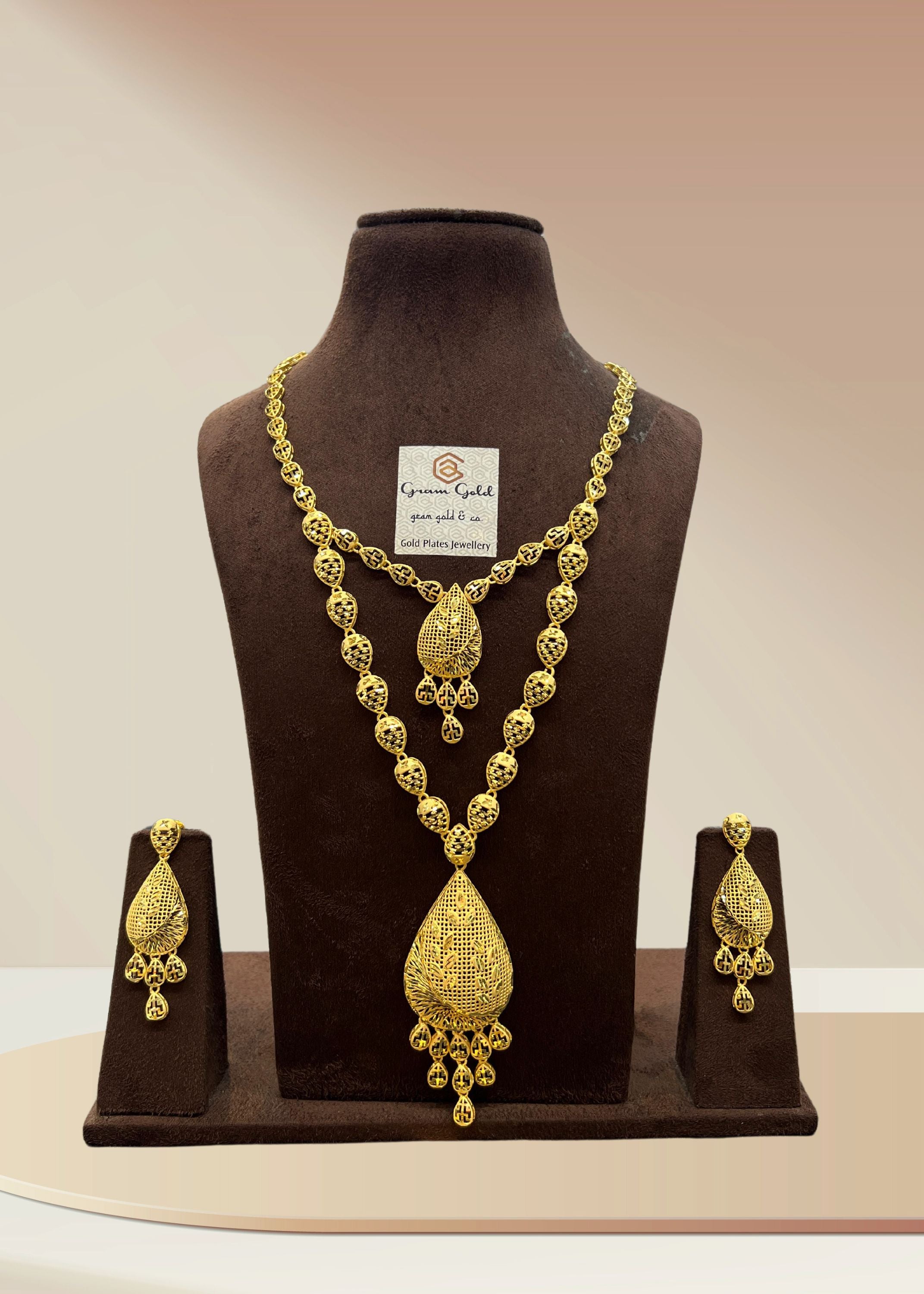 Turkish Gold Plated Long Necklace Set