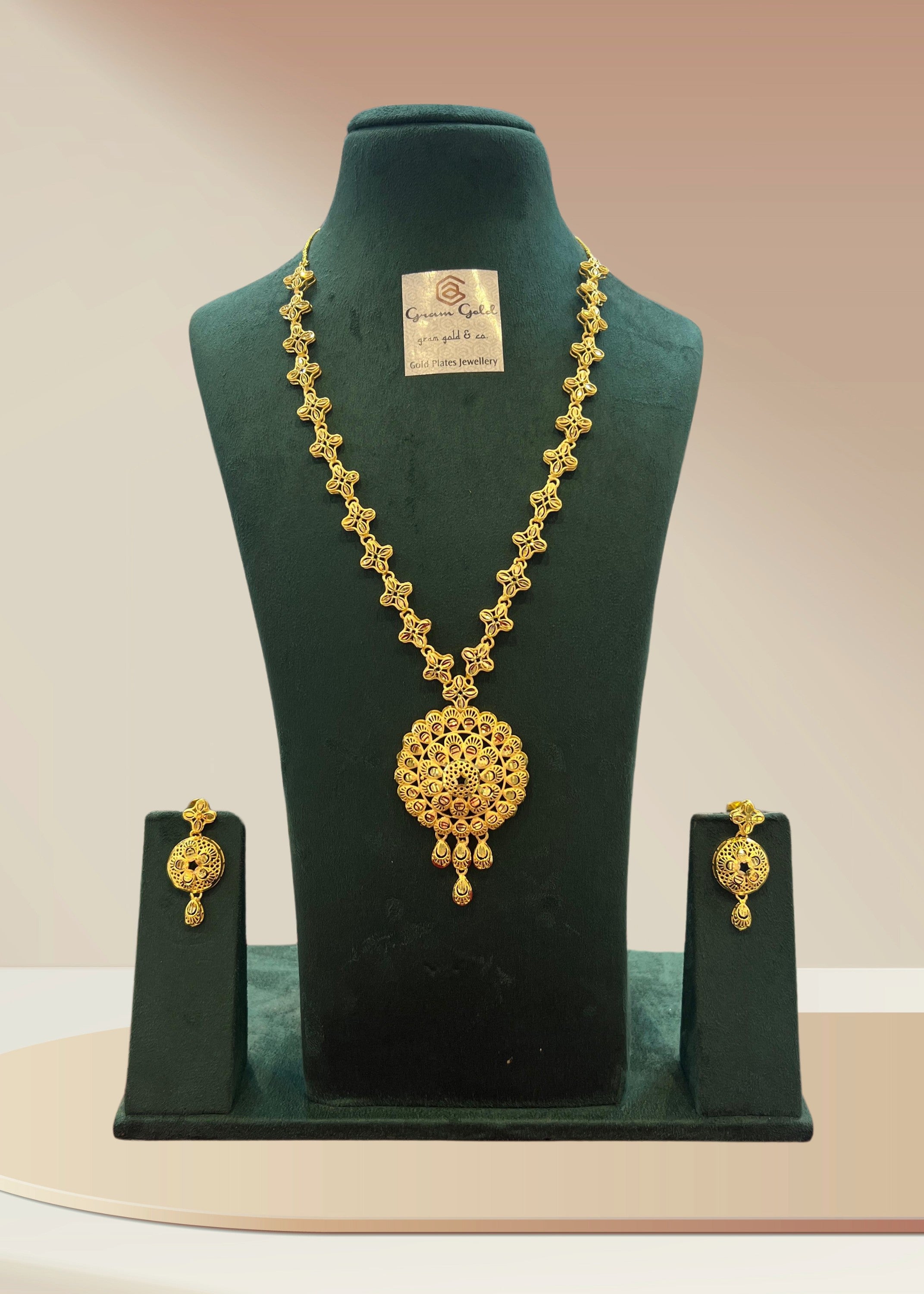 Turkish Golden Radiance Long Necklace Set