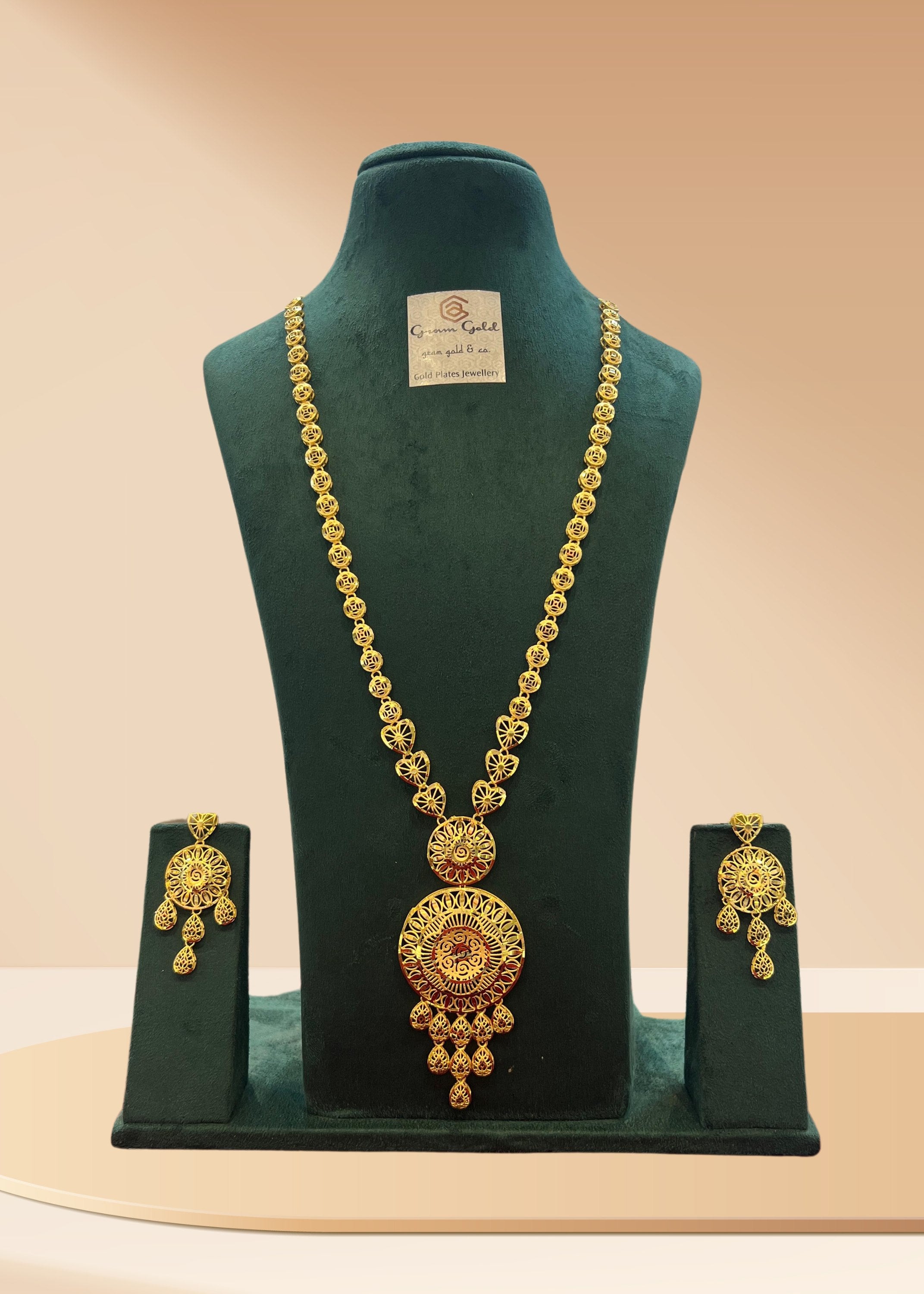 Turkish Gold Plated Long Necklace Set