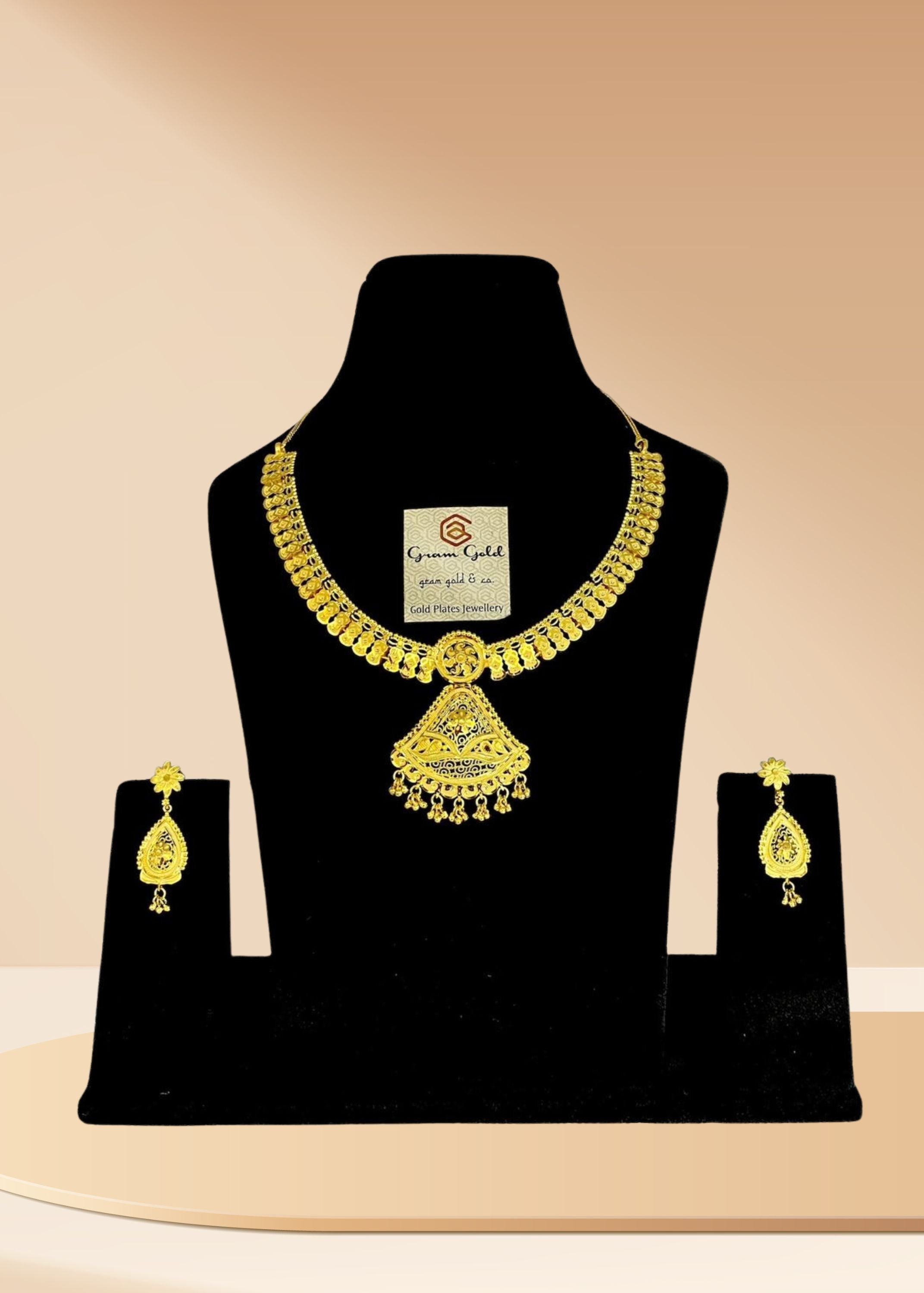 Dubai Gold Plated Short Necklace Set