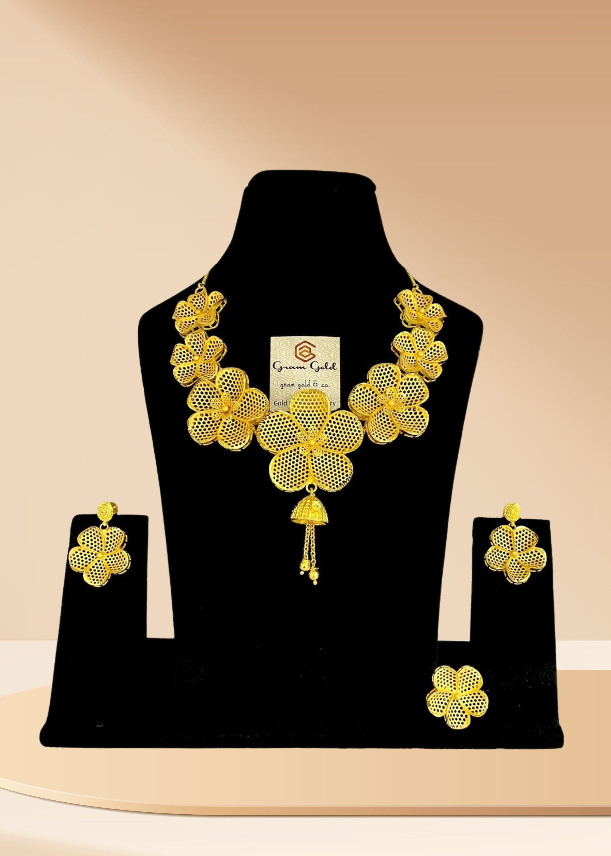 Turkish Gold Plated Big Necklace Set