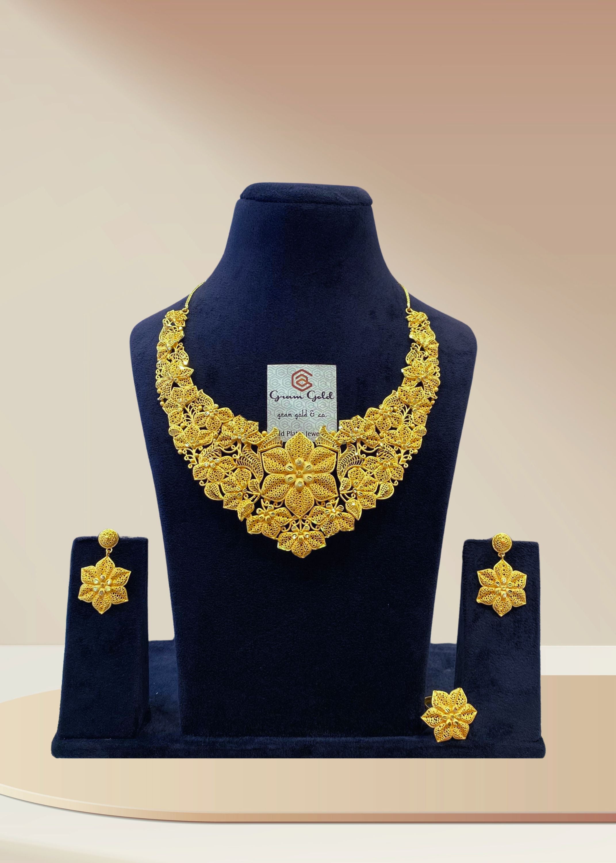 Dubai Gold Plated Short Necklace Set