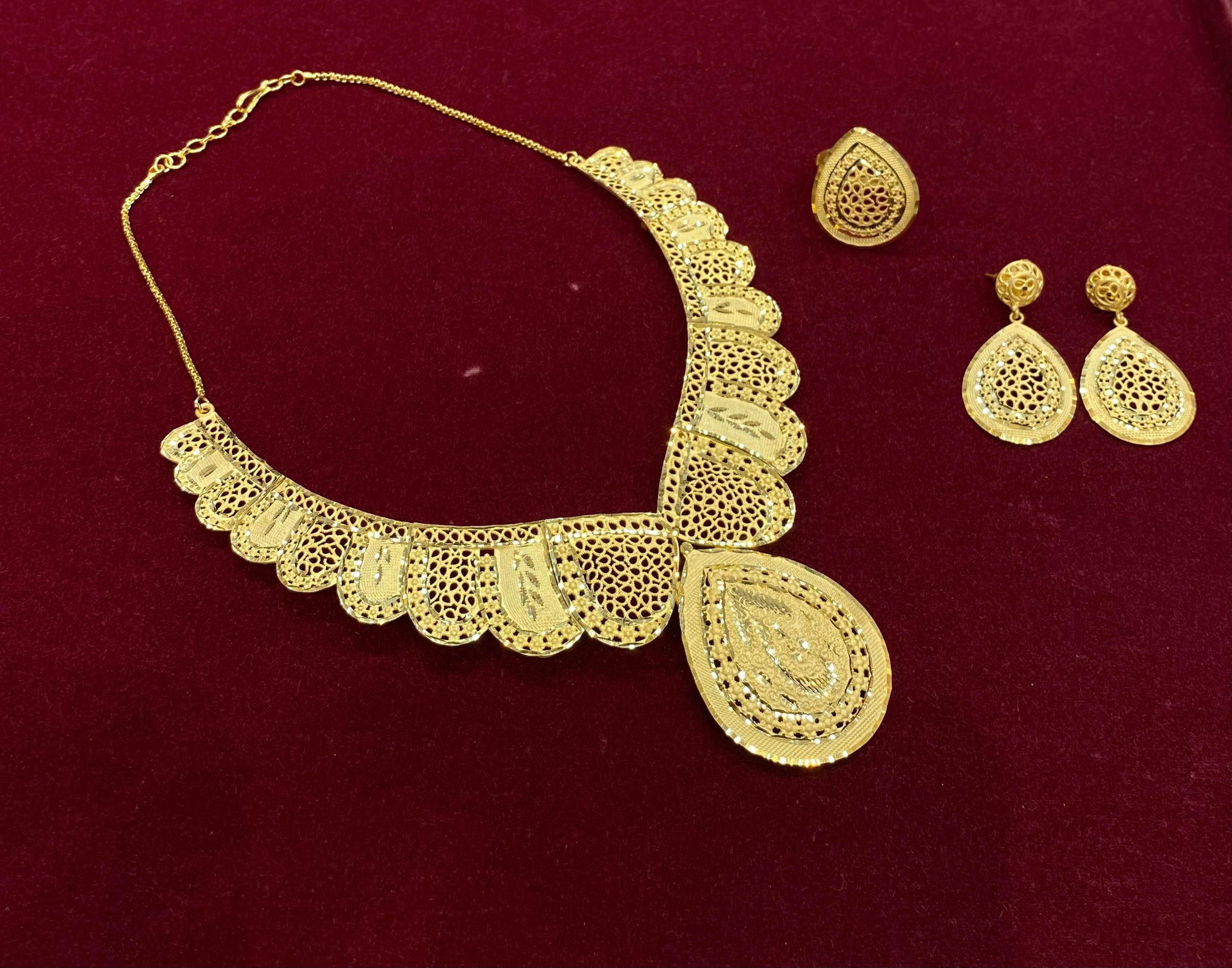 Dubai Gold Plated Short Necklace Set