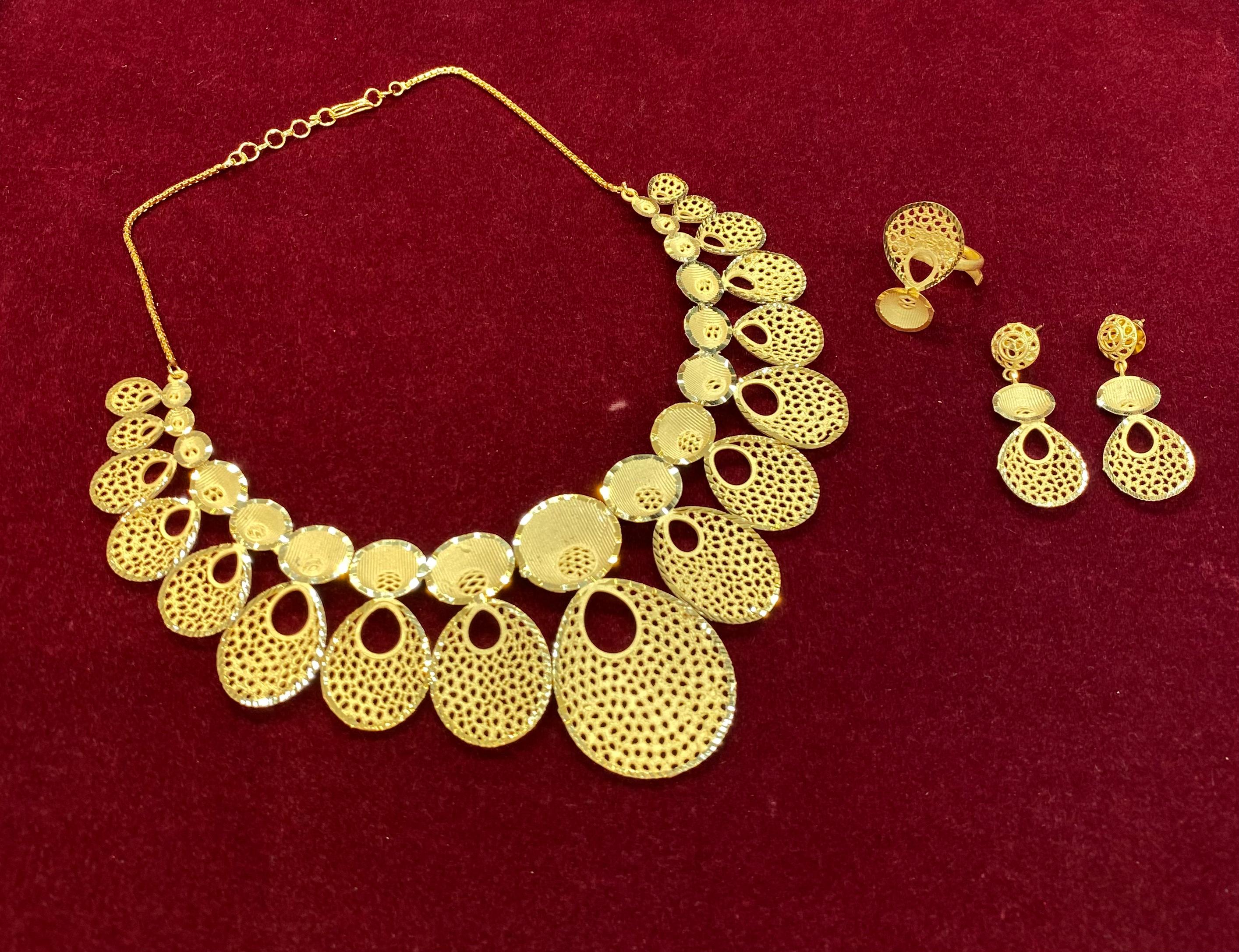 Dubai Gold Plated Short Necklace Set