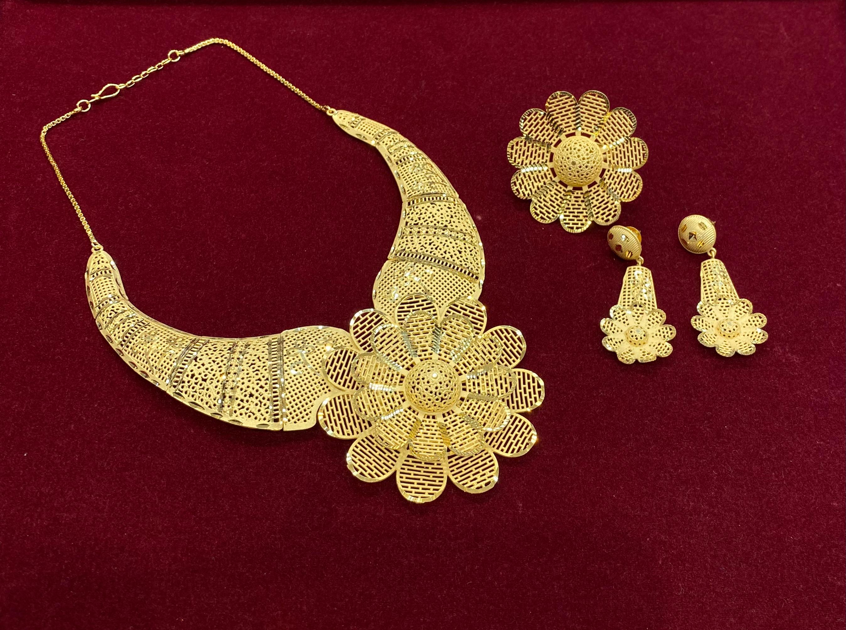 Dubai Gold Plated Short Necklace Set