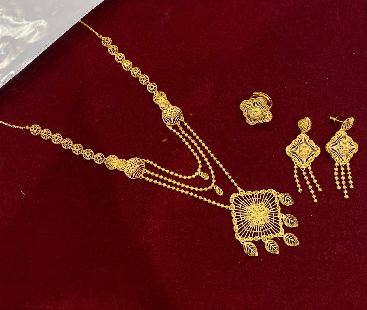 Turkish Gold Plated Long Necklace Set