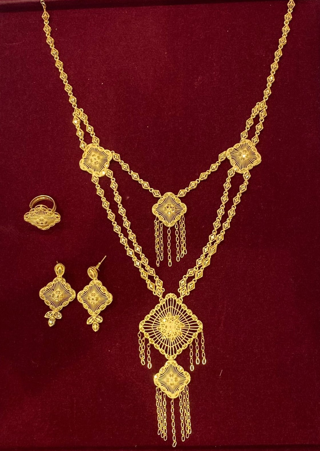 Turkish Gold Plated Long Necklace Set