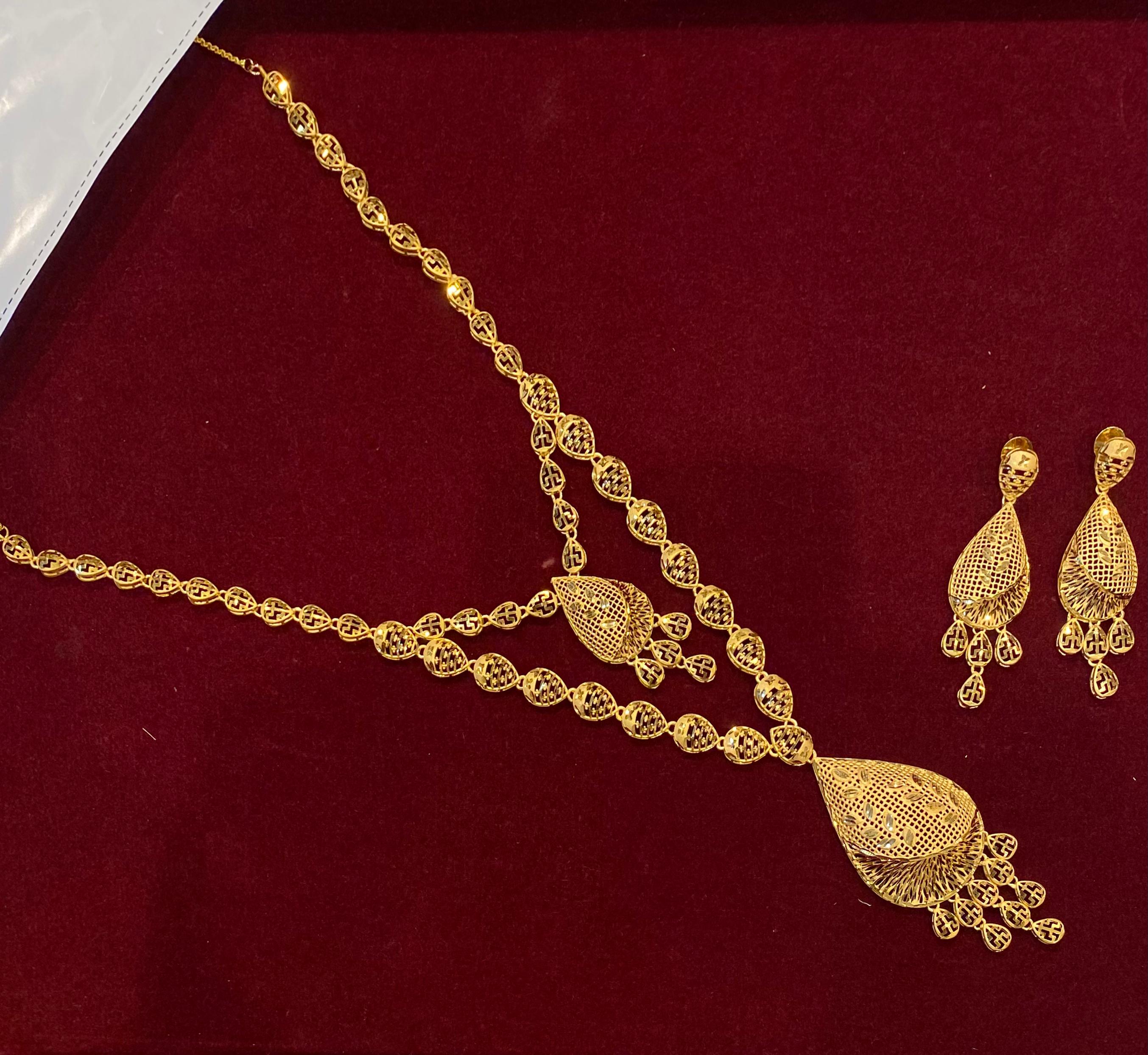 Turkish Gold Plated Long Necklace Set