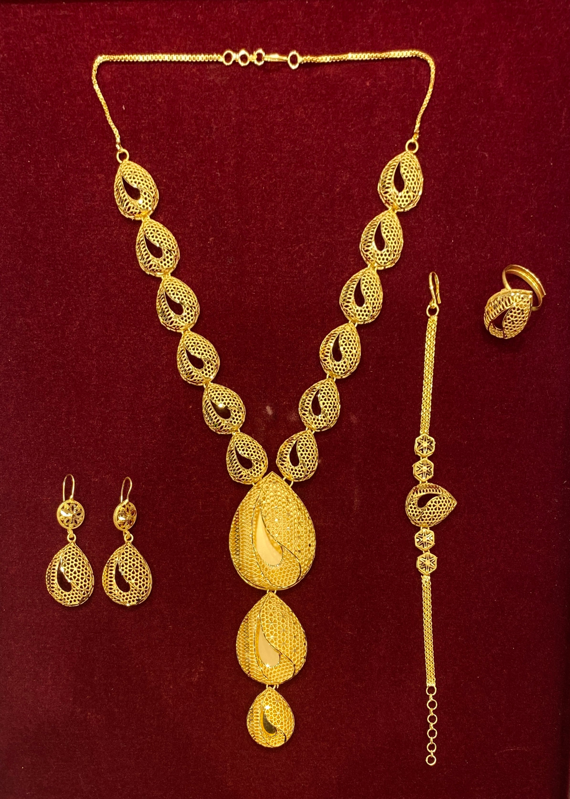 Turkish Gold Plated Long Necklace Set