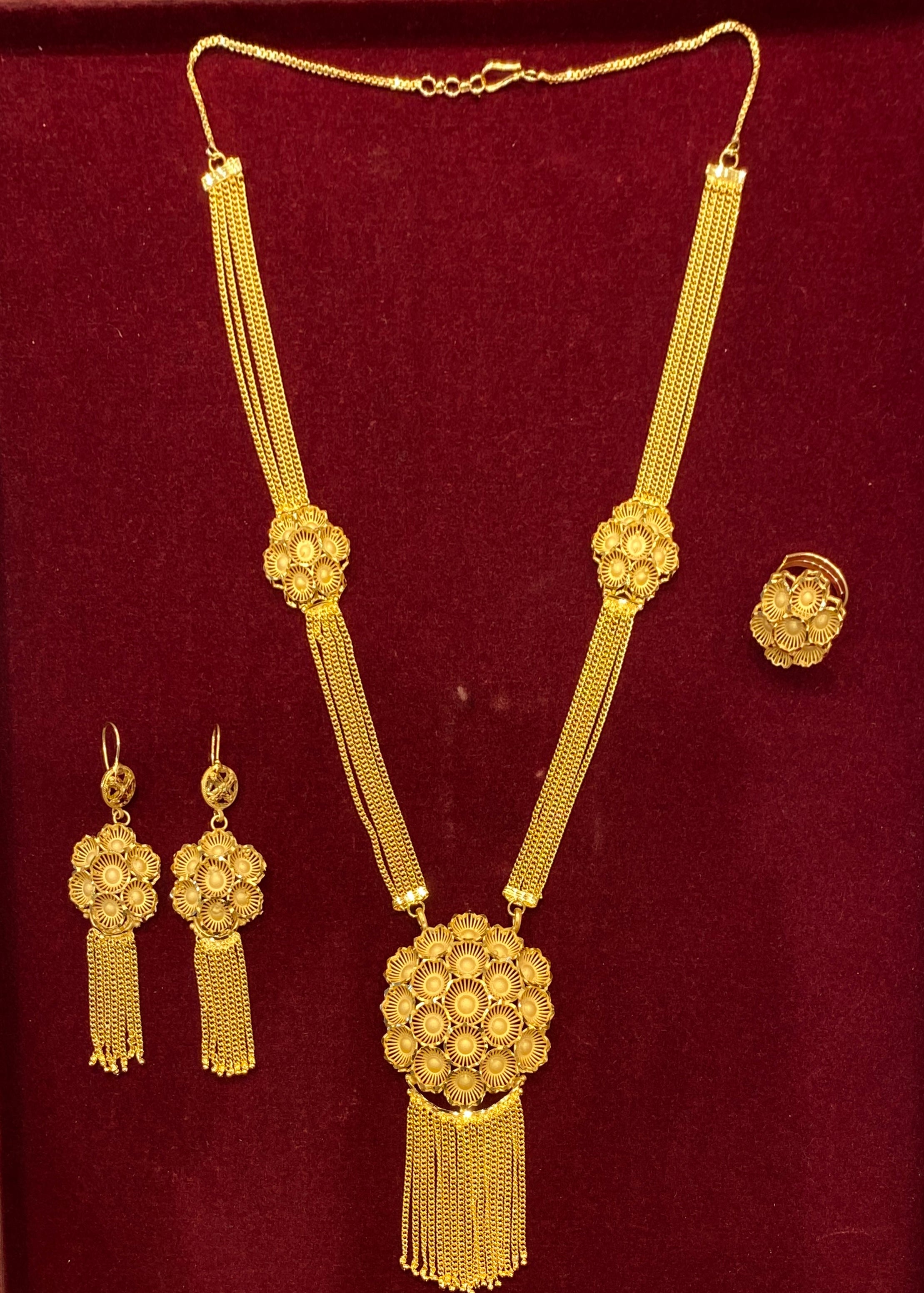 Turkish Gold Plated Long Necklace Set