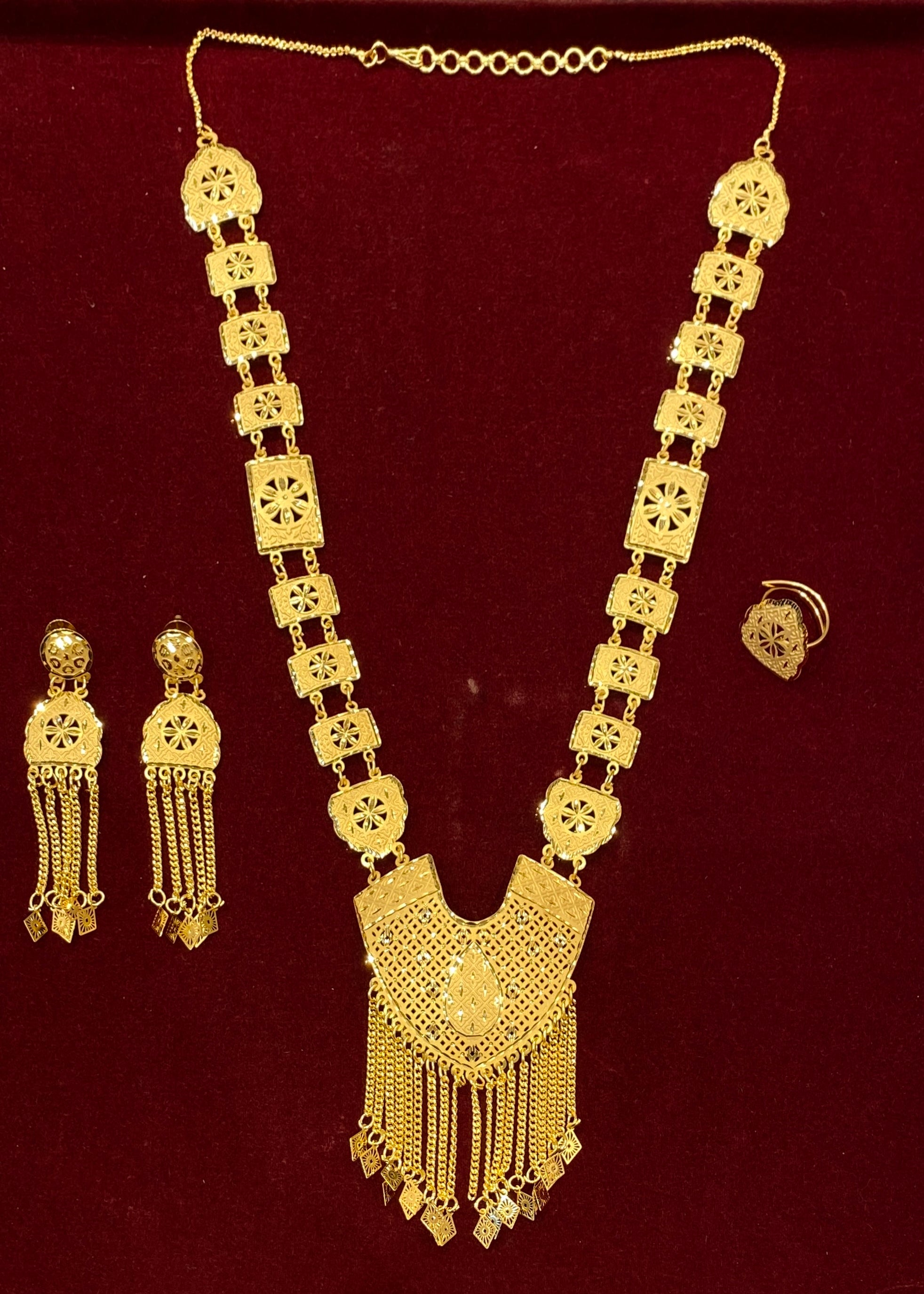 Turkish Gold Plated Long Necklace Set