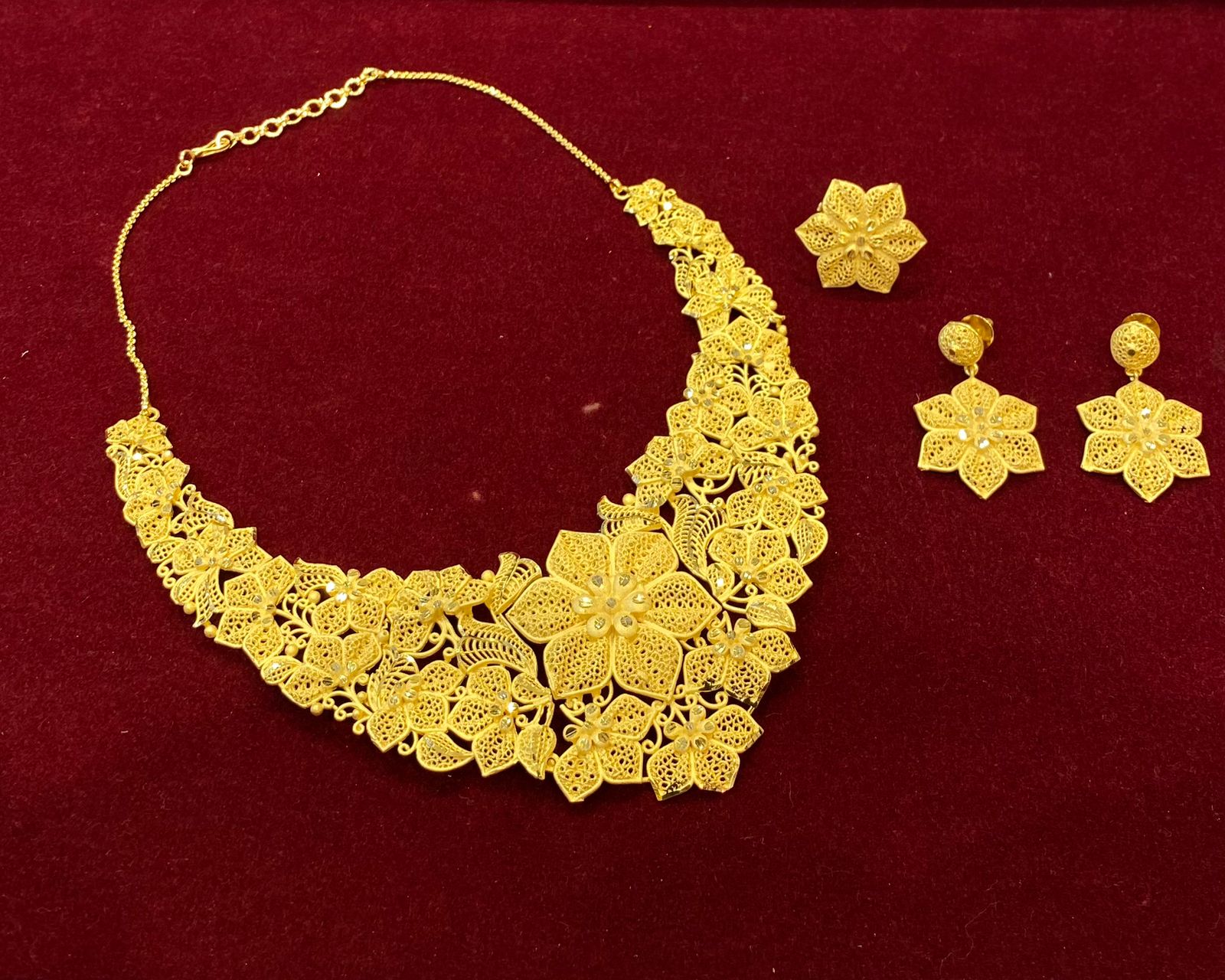 Dubai Gold Plated Short Necklace Set