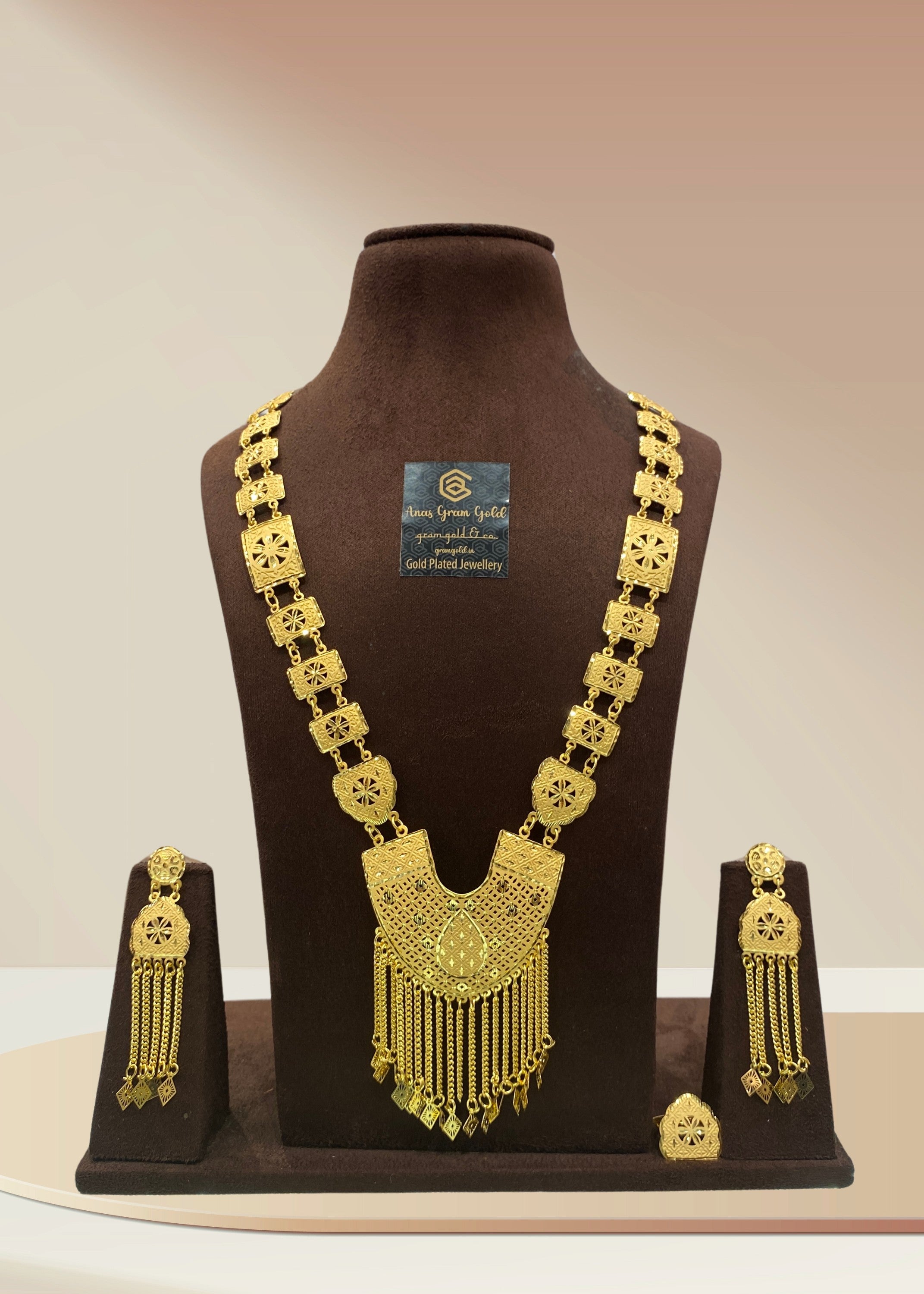 Turkish Gold Plated Long Necklace Set