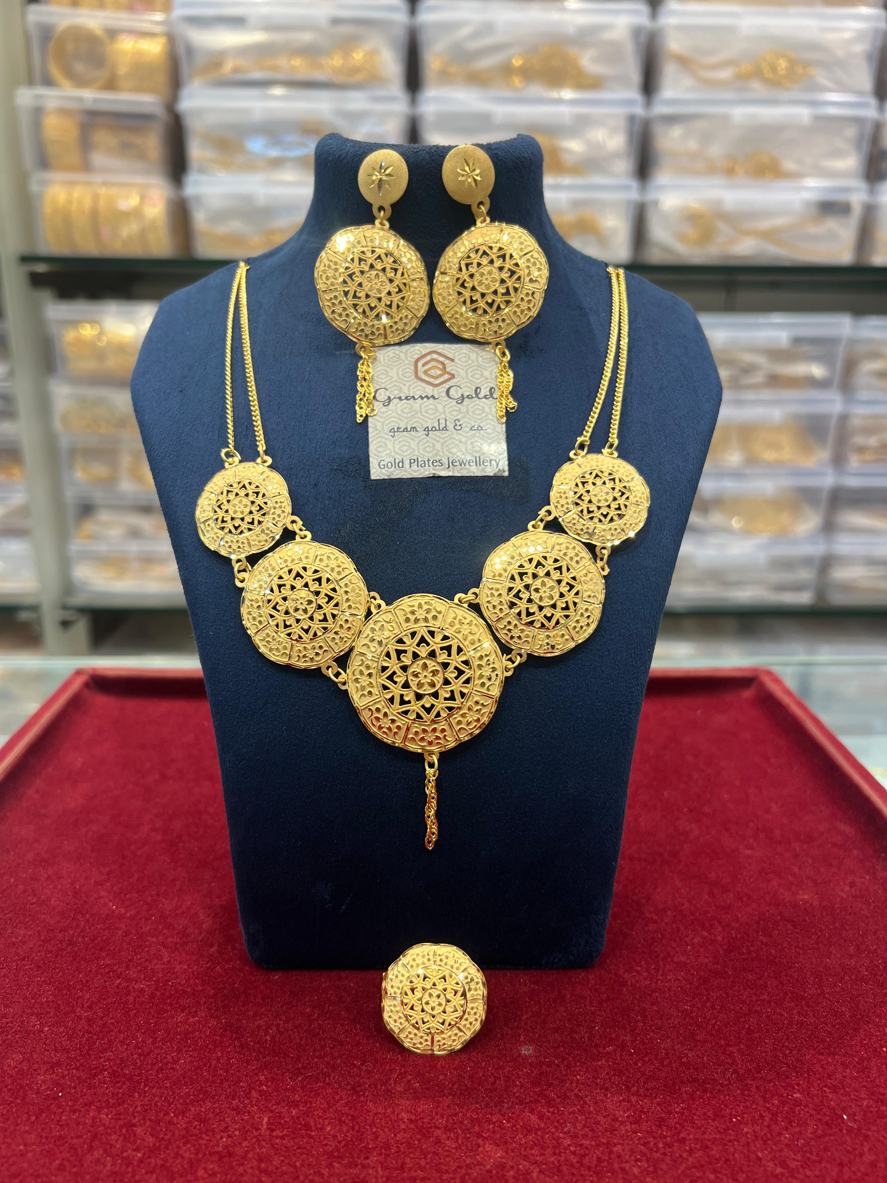 Dubai Gold Plated Short Necklace Set