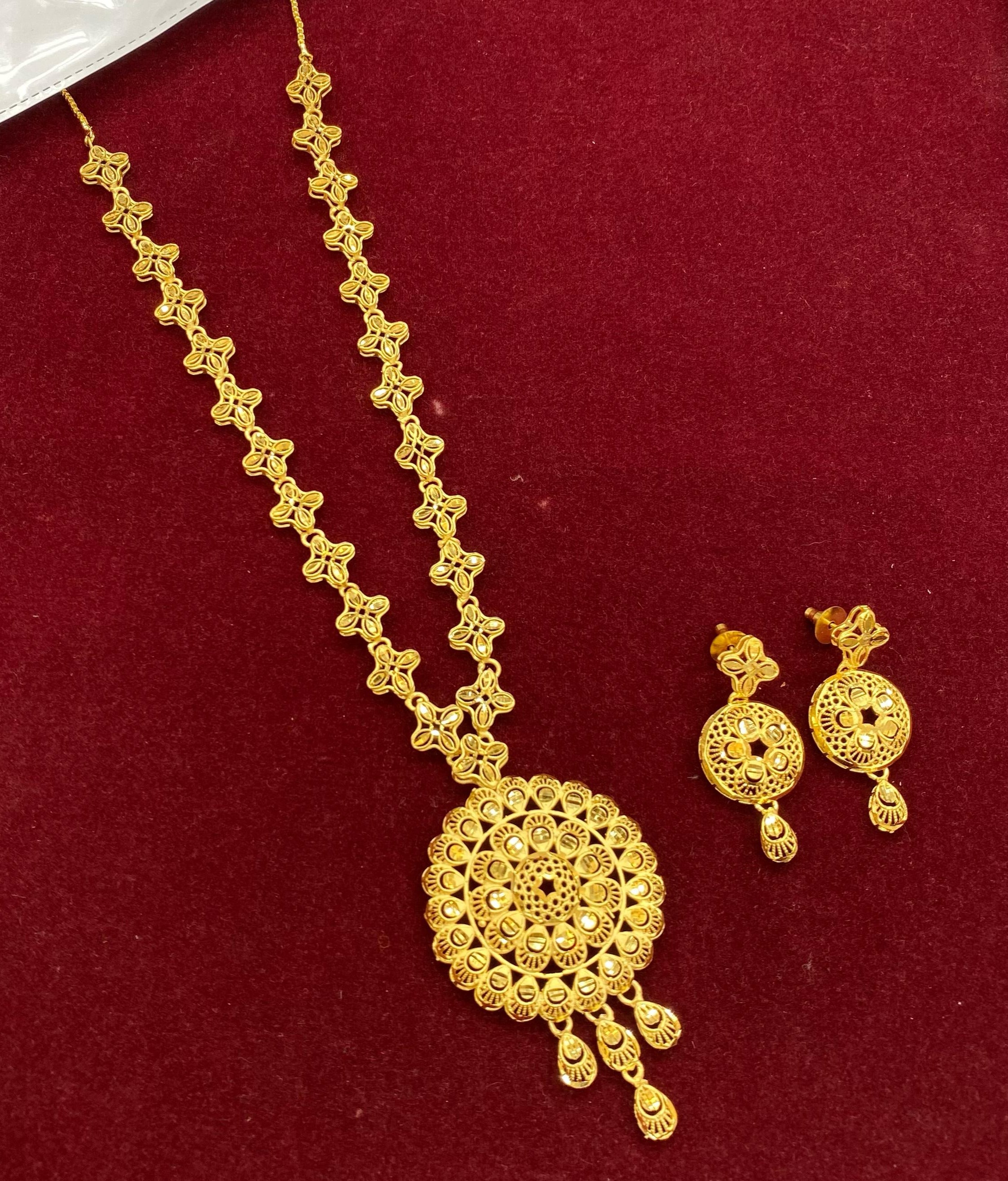 Turkish Golden Radiance Long Necklace Set