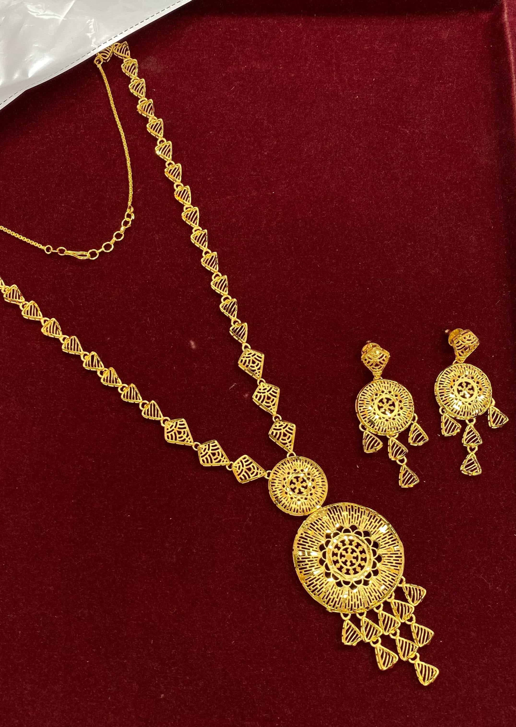 Turkish Gold Plated Long Necklace Set